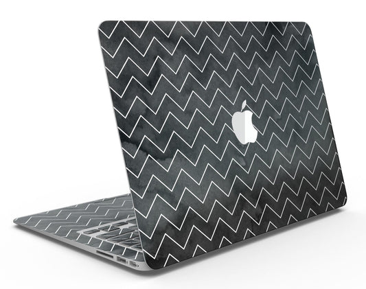 Black Watercolor with White Chevron - MacBook Air Skin Kit